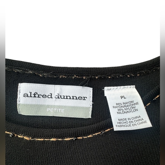 Vintage Alfred Dunner Black Embroidery Beaded Blouse 3/4 Sleeves Size PL Grunge - Picture 6 of 6